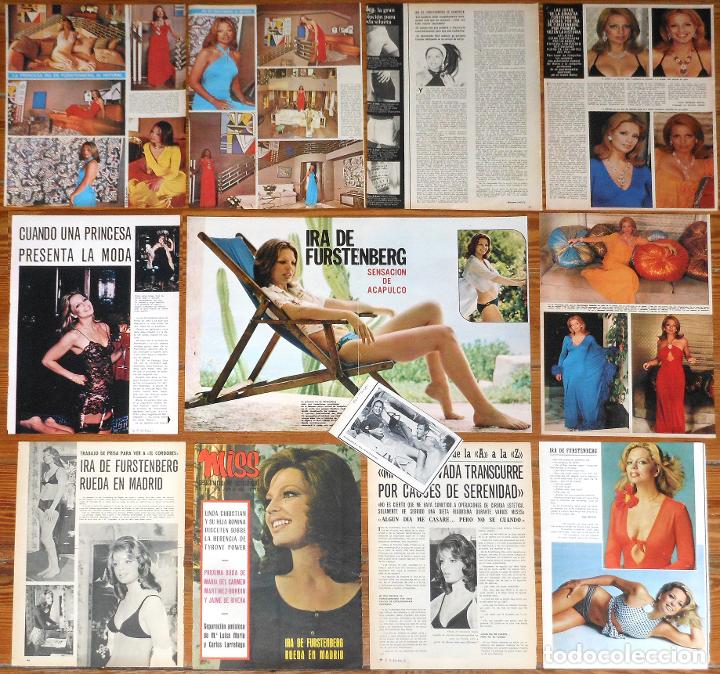 Coleccionismo de revistas y peri&oacute;dicos: IRA VON F&Uuml;RSTENBERG lote prensa spain clippings 1970s magazine articles sexy photos actress