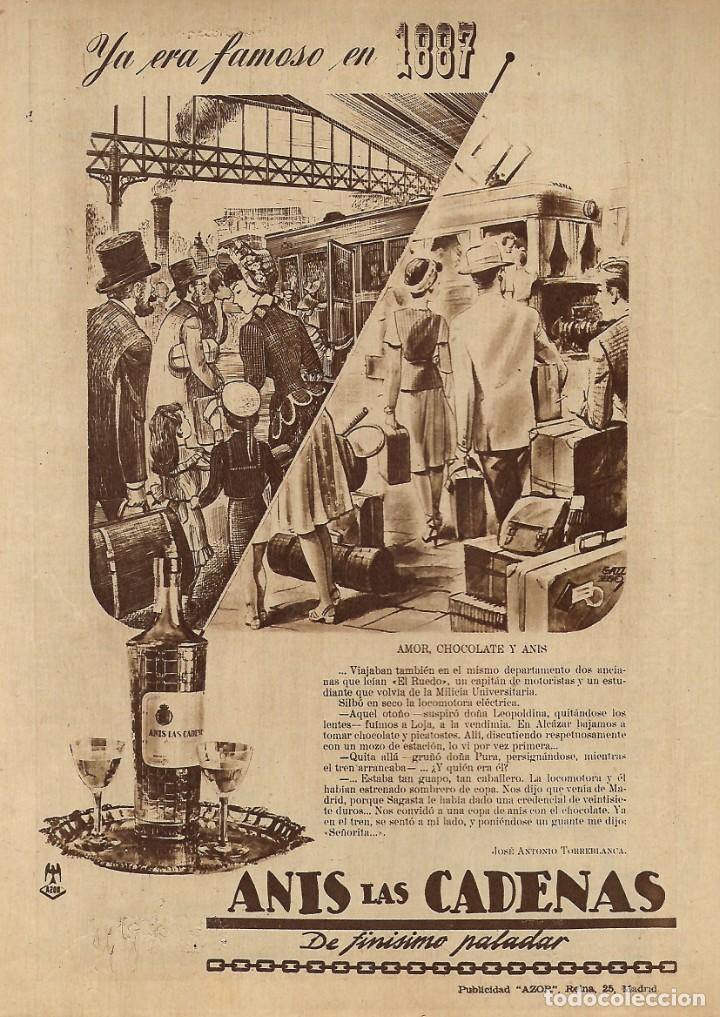 Collection Magazines and Newspapers: HOJA DE DIARIO DE BARCELONA A&Ntilde;OS 40 **ANIS LAS CADENAS **