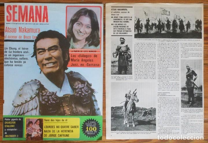 Coleccionismo de Revistas y Peri&oacute;dicos: ATSUO NAKAMURA prensa clippings 1978 magazine cover & 2 page article kung fu bruce lee