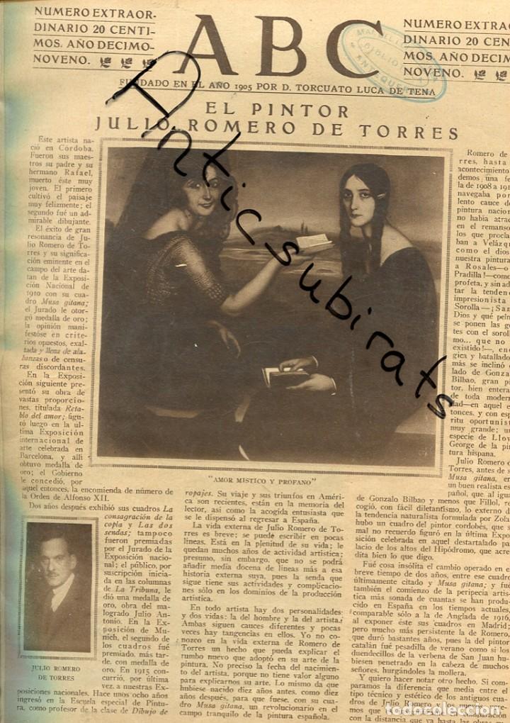 Coleccionismo de revistas y peri&oacute;dicos: ABC A&Ntilde;O 1922 JULIO ROMERO DE TORRES CONDES DE MIRANDA PE&Ntilde;ARANDA DE DUERO URIACH RICQLES PURGANTE YER