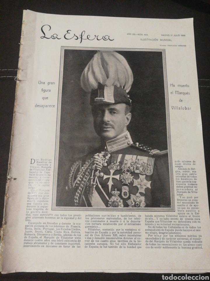 Sammeln von Zeitschriften und Zeitungen: REVISTA LA ESFERA, JULIO 1926,N&deg;654.