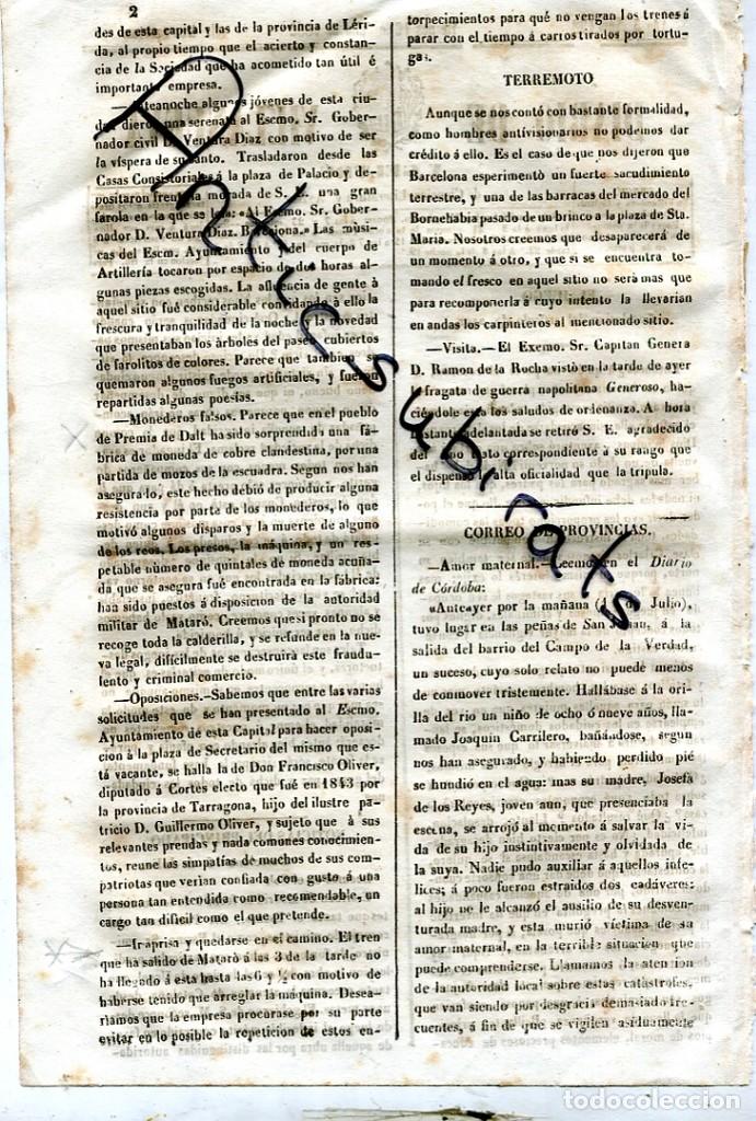 Sammeln von Zeitschriften und Zeitungen: DIARIO DE VILLANUEVA VILANOVA LA GELTRU A&Ntilde;O 1852 FABRICA DE MONEDA FALSA EN PREMIA DE DALT