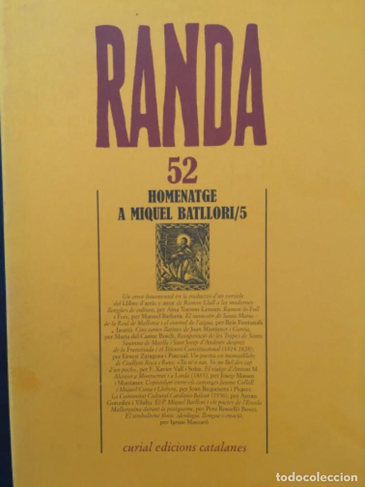 Coleccionismo de revistas y peri&oacute;dicos: HOMENATGE A MIQUEL BATLLORI 5, REVISTA RANDA