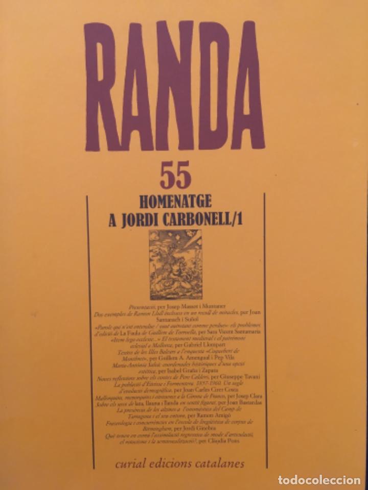 Coleccionismo de revistas y peri&oacute;dicos: HOMENATGE A JORDI CARBONELL 1 , REVISTA RANDA