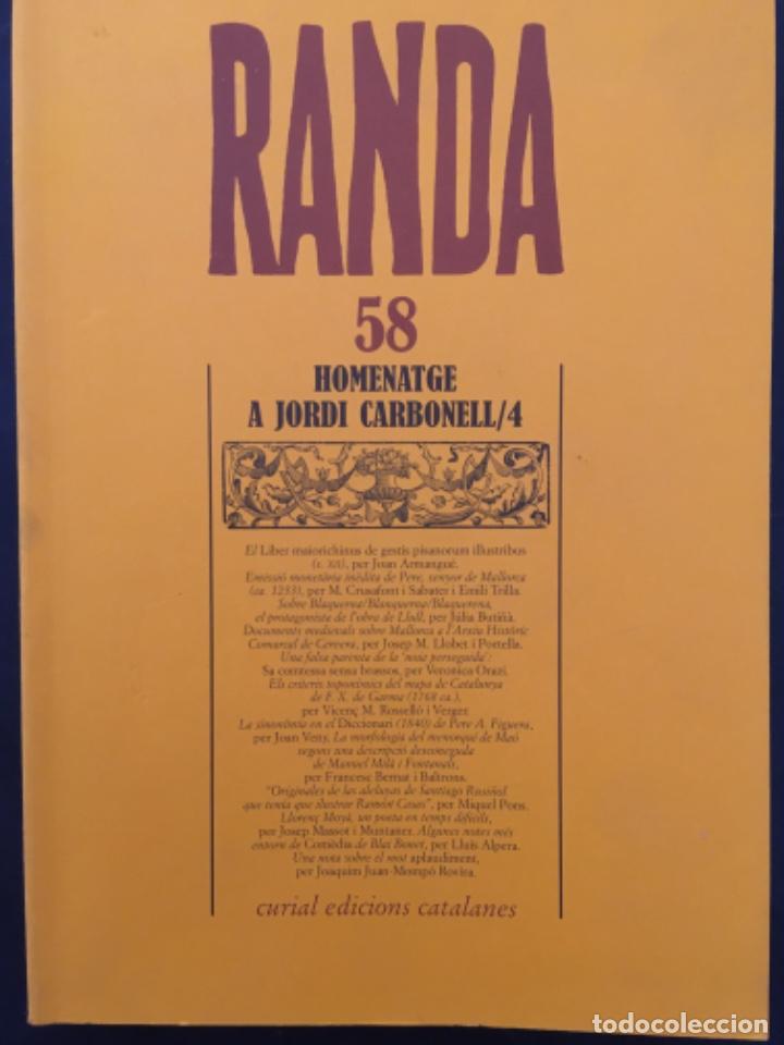 Coleccionismo de revistas y peri&oacute;dicos: HOMENATGE A JORDI CARBONELL 4 , REVISTA RANDA