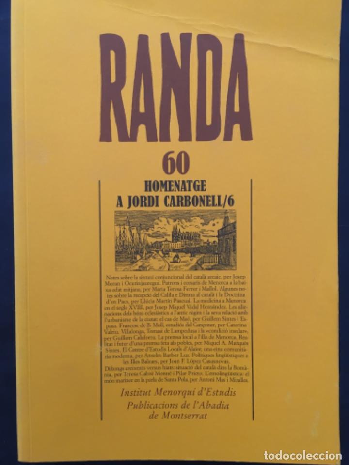 Coleccionismo de revistas y peri&oacute;dicos: HOMENATGE A JORDI CARBONELL 6 , REVISTA RANDA