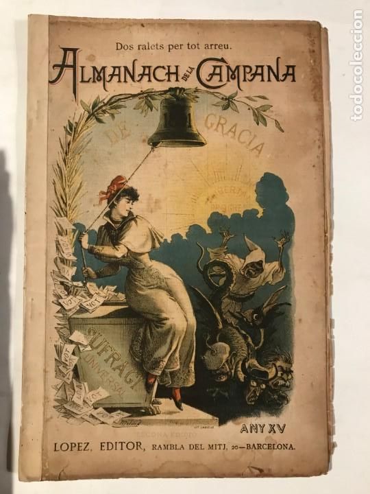Coleccionismo de Revistas y Peri&oacute;dicos: ALMANACH DE LA CAMPANA DE GRACIA 1891 ANY XV