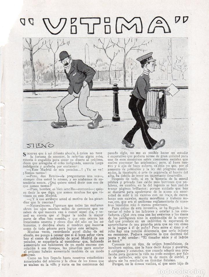 Collectionnisme de Revues et Journaux: CARLOS LUIS DE CUENCA 1914 CUENTO CON ILUSTRACIONES DE SILENO HOJA REVISTA