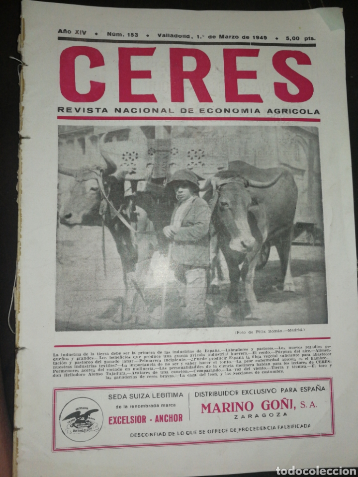 Collezionismo di Riviste e Giornali: A&Ntilde;O 1949,LOTE 2 REVISTAS &rdquo;CERES&rdquo; ,REVISTA NACIONAL DE ECONOM&Iacute;A AGR&Iacute;COLA.