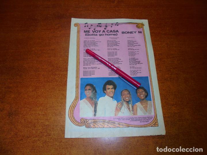 Coleccionismo de revistas y peri&oacute;dicos: CLIPPING 1980: BONEY M. LETRA DE GOTTA GO HOME (ME VOY A CASA)