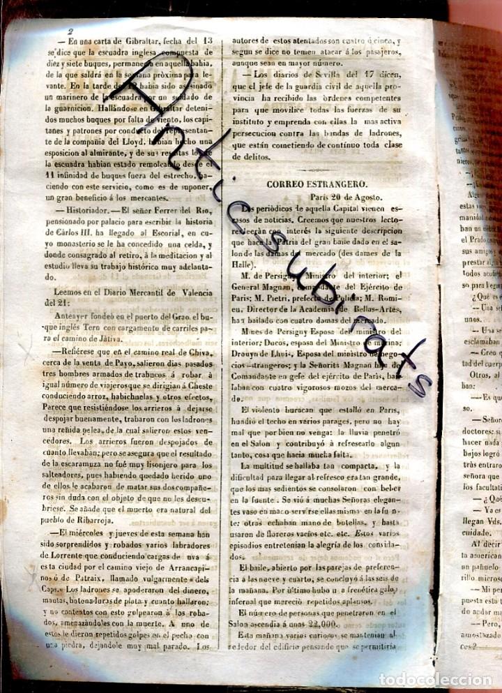 Coleccionismo de Revistas y Peri&oacute;dicos: DIARIO DE VILLANUEVA GELTRU VILANOVA 1852 CHIVA PAYO LLRRENTE ARANCAPINOS PATRAIX MAQUINA VAPOR WATT