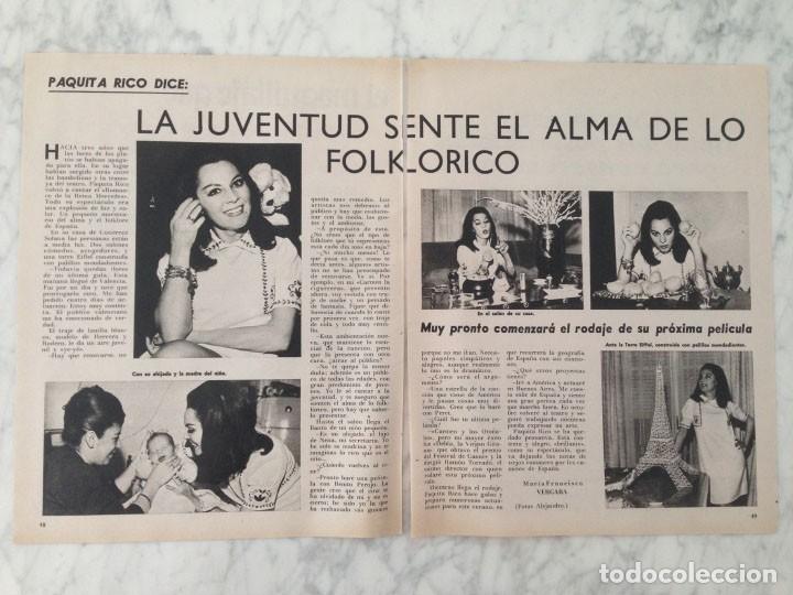 Coleccionismo de revistas y peri&oacute;dicos: REPORTAJE - PAQUITA RICO - 1968