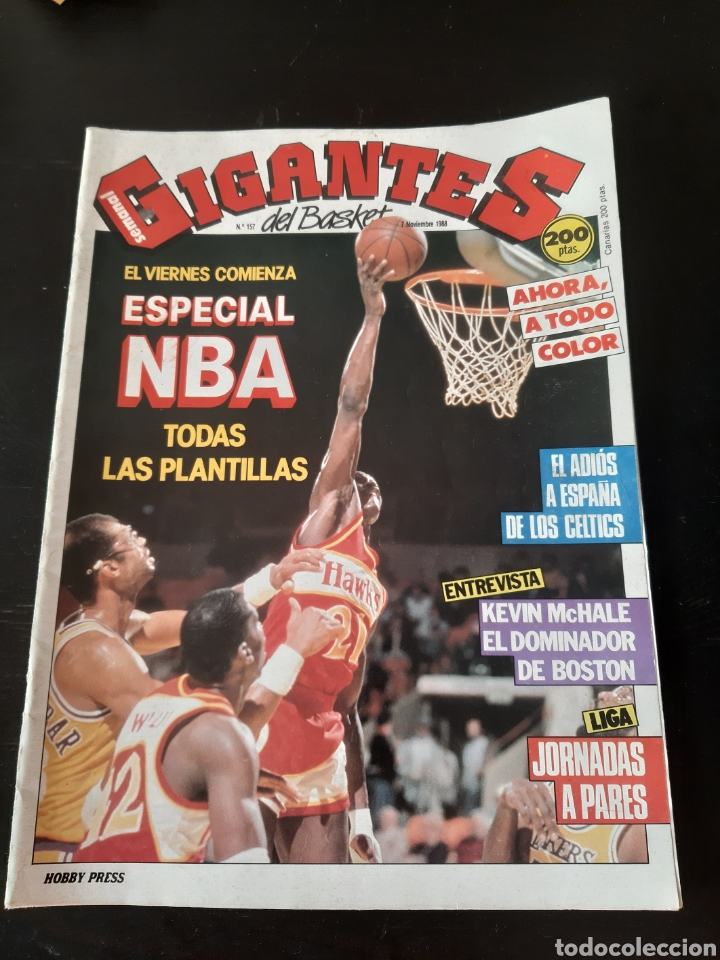 Coleccionismo de Revistas y Peri&oacute;dicos: REVISTA BALONCESTO Gigantes del Basket No.157 (7 de Noviembre de 1988)&nbsp;ESPECIAL NBA