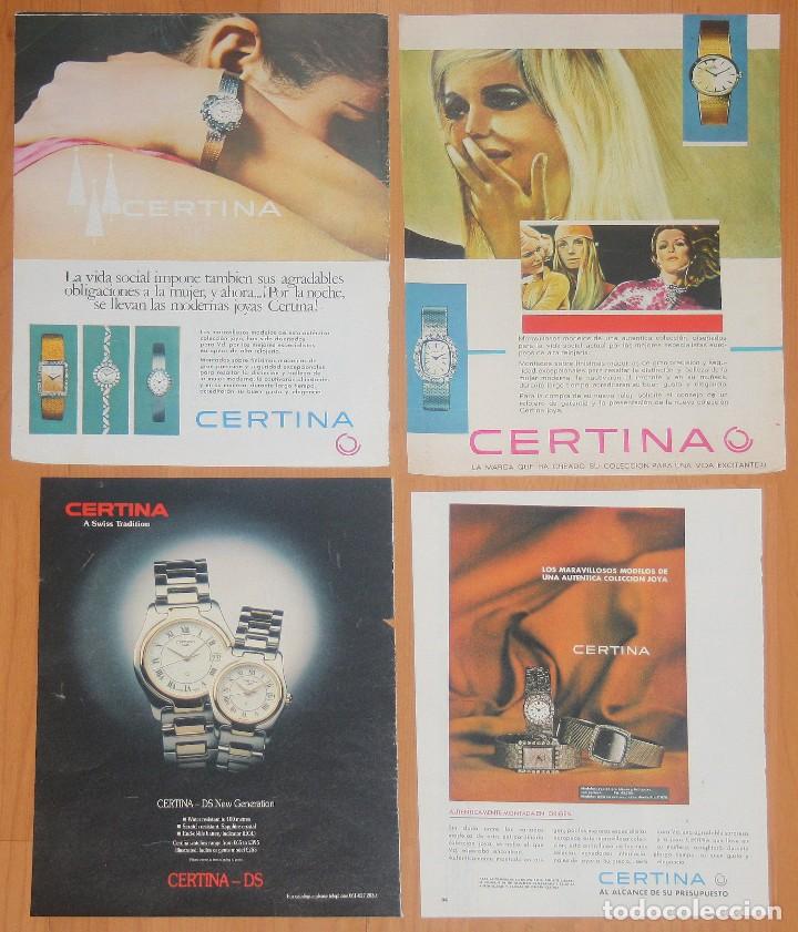 Coleccionismo de Revistas y Peri&oacute;dicos: CERTINA WATCH 4x 1960s/90s Spain ADS Original Adverts publicidad anuncios reloj