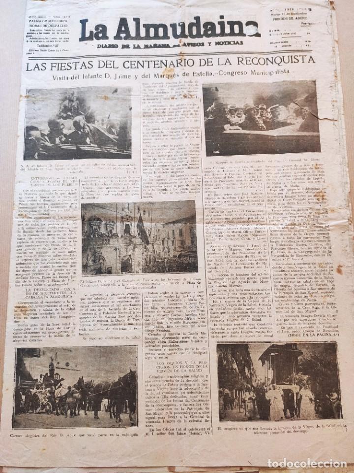 Coleccionismo de revistas y peri&oacute;dicos: LOTE FIESTAS DEL CENTENARIO DE LA RECONQUISTA. VISITA DEL INFANTE D. JAIME A MALLORCA. 1929.
