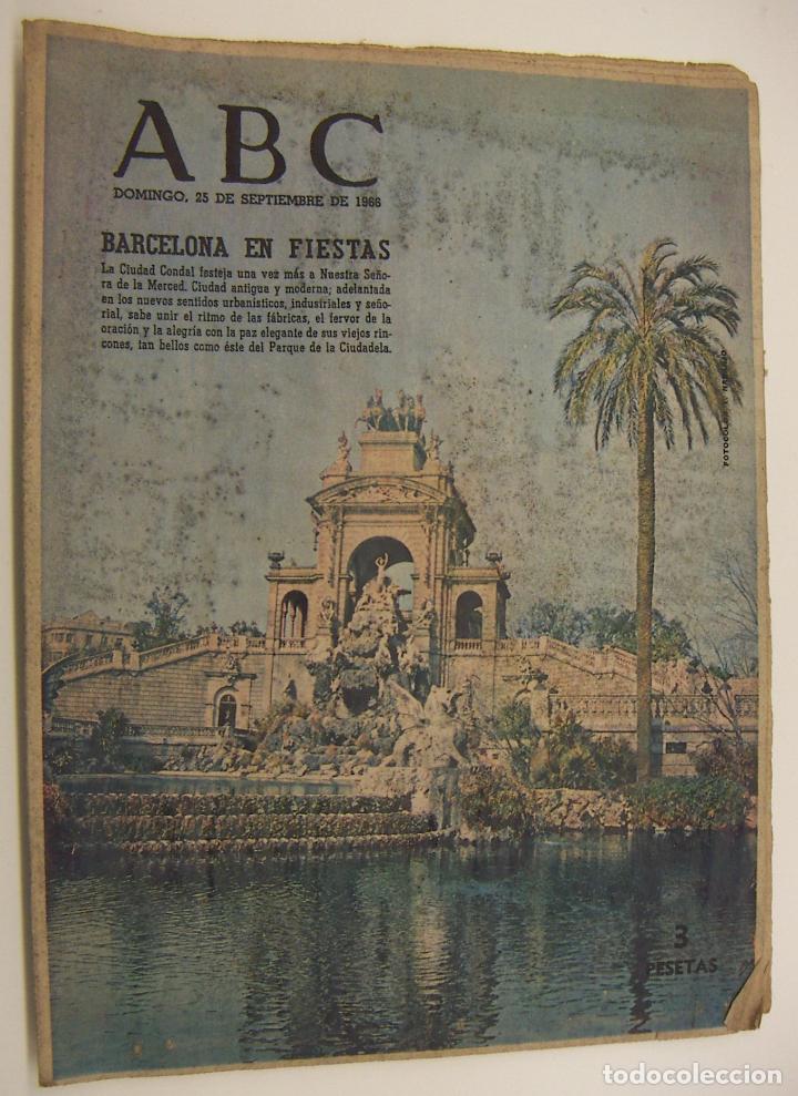 Coleccionismo de Revistas y Peri&oacute;dicos: Diario ABC 25 DE SEPTIEMBRE DE 1966 Barcelona en Fiestas