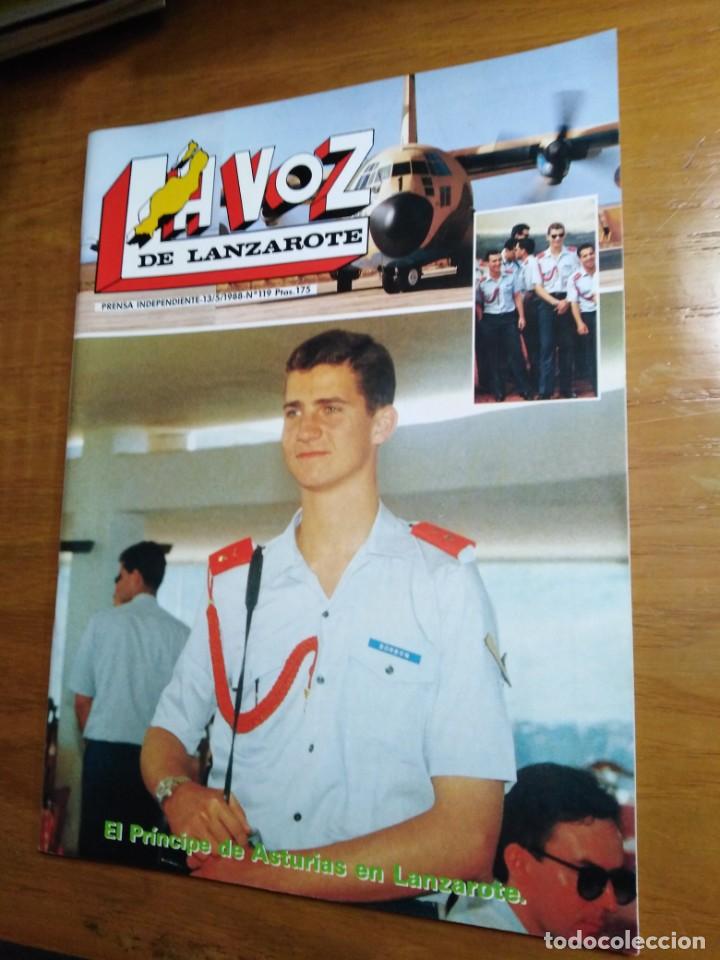 Coleccionismo de revistas y peri&oacute;dicos: Revista La voz de Lanzarote n&ordm; 119 mayo 1988 - El pr&iacute;ncipe de Asturias en Lanzarote