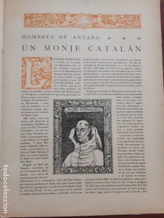 Colecionismo de Revistas e Jornais: UN MONJE CATALAN PADRE BERNAL BOI ALPINISMO PORTA COELI ASILO DE GOLFOS TETUAN REVISTA A&Ntilde;O 1920