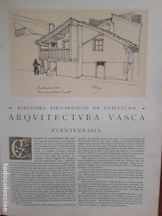 Collezionismo di Riviste e Giornali: ARQUITECTURA VASCA FUENTERRABIA PASAGES ELGOIBAR VERGARA MOTRICO SAN SEBASTIAN REVISTA A&Ntilde;O 1920
