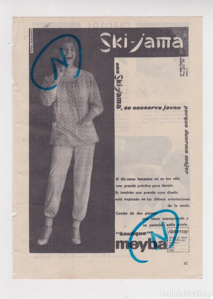 Coleccionismo de Revistas y Peri&oacute;dicos: PUBLICIDAD T 1956. ANUNCIO SKI-JAMA. MEYBA - TRATAMIENTO PANTEN (REVERSO)