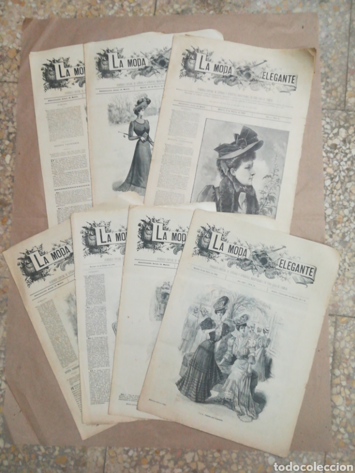 Coleccionismo de revistas y peri&oacute;dicos: Lote 7 revista peri&oacute;dico la moda elegante Madrid