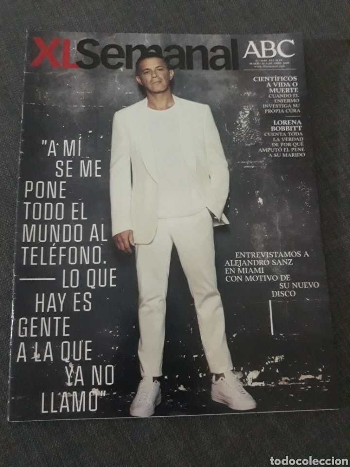 Coleccionismo de Revistas y Peri&oacute;dicos: REVISTA XL SEMANAL N&deg; 1640 . ALEJANDRO SANZ. ENTREVISTA.