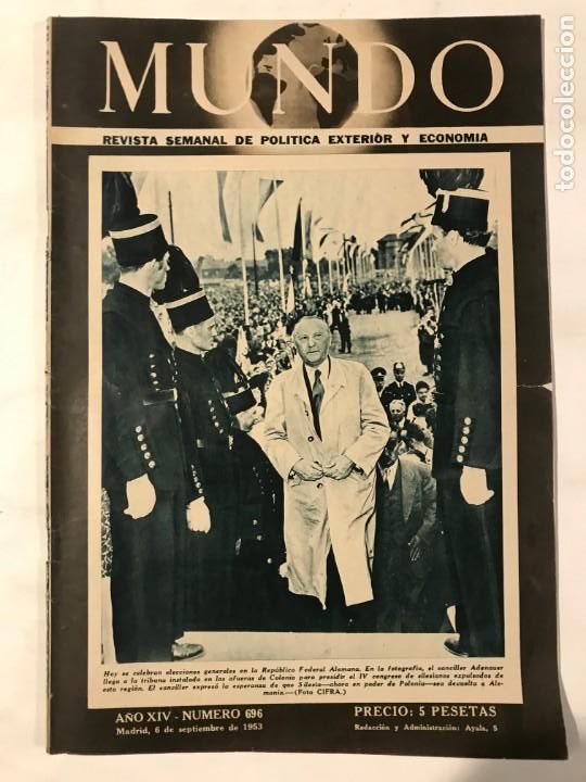 Colecionismo de Revistas e Jornais: MUNDO REVISTA SEMANAL NUM 696 SEPTIEMBRE 1953