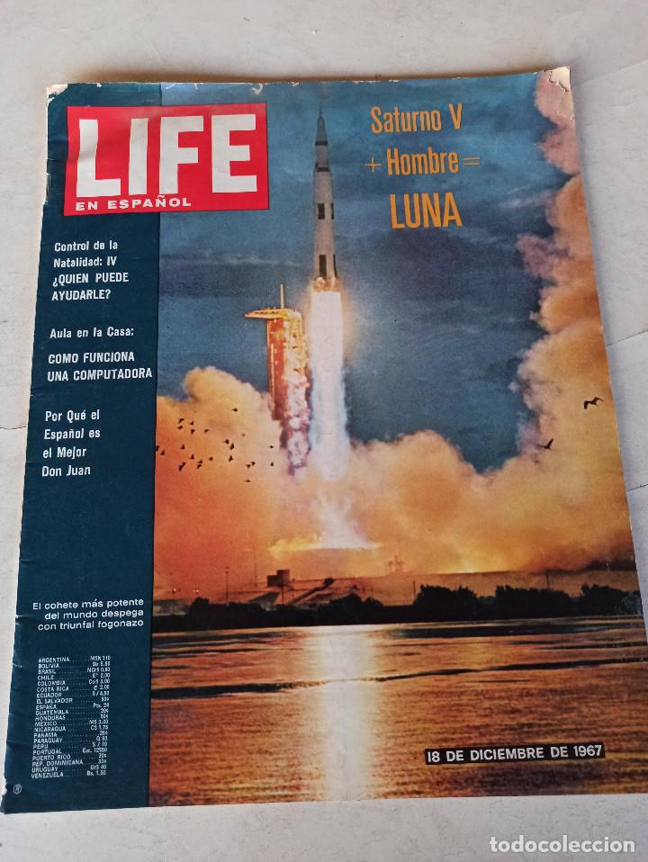 Coleccionismo de Revistas y Peri&oacute;dicos: REVISTA LIFE EN ESPA&Ntilde;OL 18 DICIEMBRE 1967 VOL. 30 N&ordm; 13 SATURNO V HOMBRE LUNA GURU DE LOS BEATLES