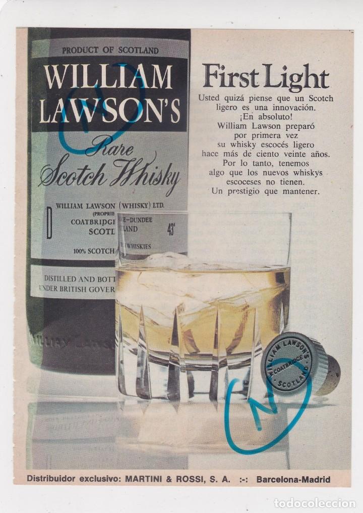Coleccionismo de Revistas y Peri&oacute;dicos: PUBLICIDAD 1969. ANUNCIO WHISKY WILLIAM LAWSON'S