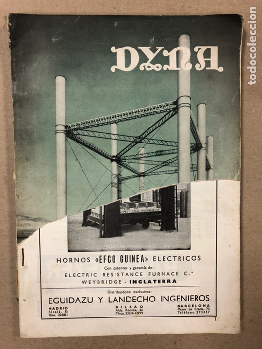 Collectionnisme de Revues et Journaux: DYNA N&deg; 1 A&Ntilde;O 30 (1955). REVISTA DE LA ASOCIACI&Oacute;N NACIONAL DE INGENIEROS INDUSTRIALES.