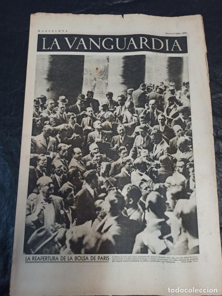 Coleccionismo de revistas y peri&oacute;dicos: La Vanguardia. Barcelona. 8 de julio de 1937