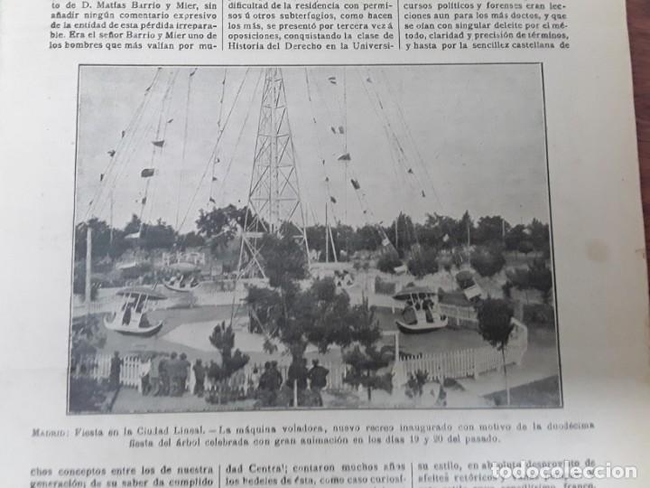Coleccionismo de revistas y peri&oacute;dicos: MAQUINA VOLADORA RECREO MADRID ENTIERRO ISAAC ALBENIZ MUERTE MATIAS BARRIO Y MIER A&Ntilde;O 1909