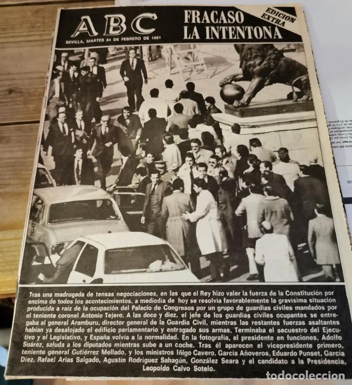 Coleccionismo de Revistas y Peri&oacute;dicos: ABC, SEVILLA, 24 FEBRERO 1981, FRACAS&Oacute; LA INTENTONA, EDICION EXTRA