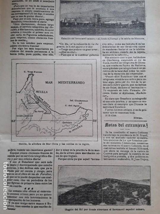 Coleccionismo de revistas y peri&oacute;dicos: SUCESOS RIF MELILLA MAR CHICA LAS LOGIAS Y EL EJERCITO MASONERIA SANTUARIO LOYOLA SAN IGNACIO 1909