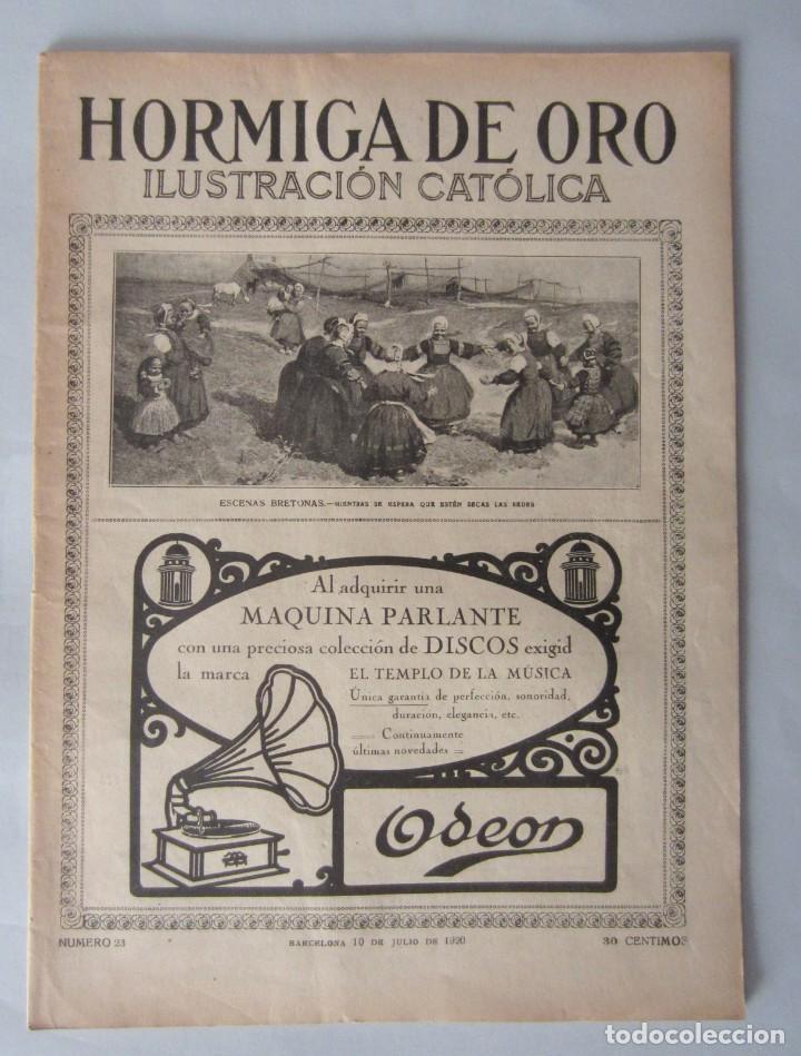 Coleccionismo de revistas y peri&oacute;dicos: Hormiga de Oro Ilustraci&oacute;n Cat&oacute;lica 10-7-1920 N&ordm; 23 Tarrasa Esperantista Sevilla Varela Sant Li&ntilde;a aa