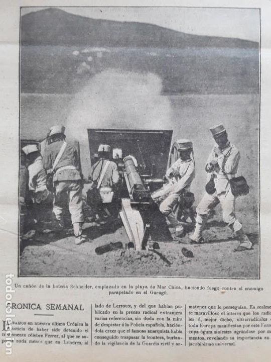 Coleccionismo de revistas y peri&oacute;dicos: SUCESOS RIF MELILLA HONDEROS CHICLANA MANILA FILIPINAS MANRESA LOGIAS MASONES FRANCISCO FERRER 1909