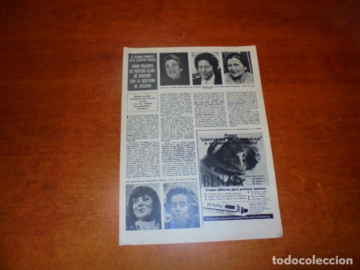 Coleccionismo de Revistas y Peri&oacute;dicos: CLIPPING 1976: GOBIERNO FRANC&Eacute;S CINCO MUJERES PUESTOS CLAVE. SOFIA LOREN. ALAIN DELON. LIZA MINNELLI