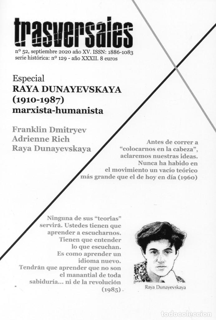 Coleccionismo de revistas y peri&oacute;dicos: Trasversales n&ordm; 52, septiembre 2020. Especial Raya Dunayevskaya, marxista-humanista