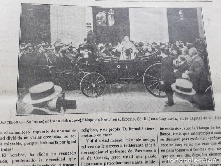 Coleccionismo de revistas y peri&oacute;dicos: OBISPO BARCELONA JUAN LAGUARDA TARRASA VALLBONA MANUEL II REY PORTUGAL REVISTA A&Ntilde;O 1909
