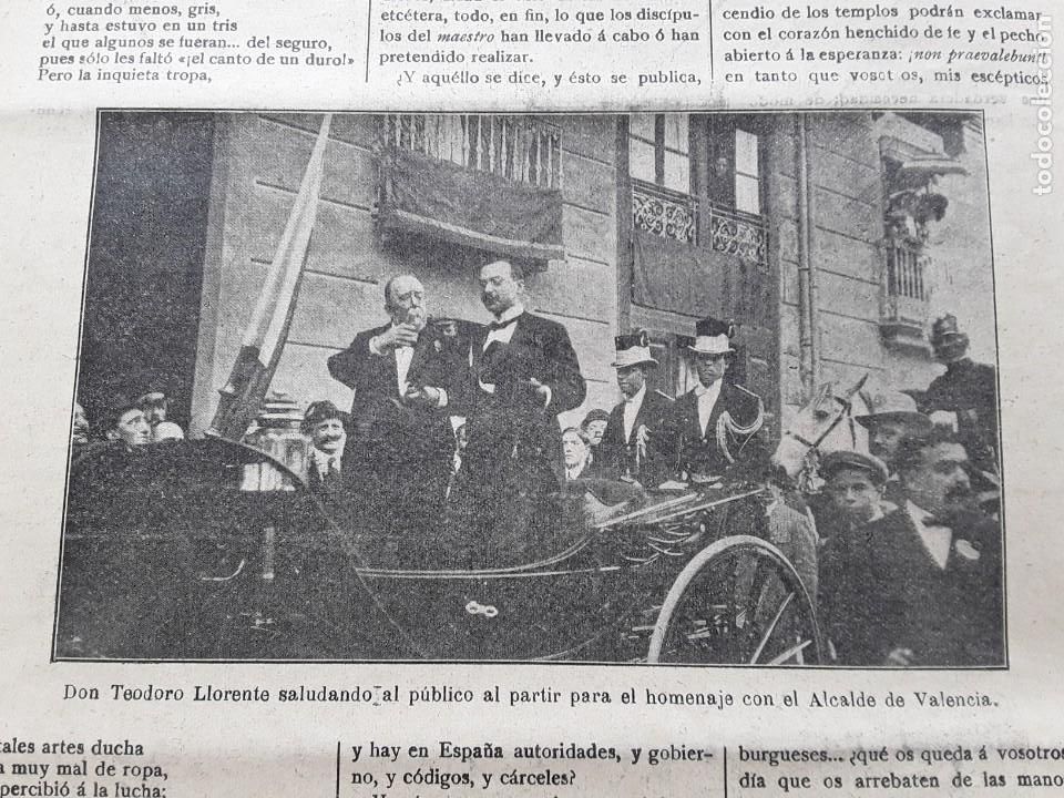 Coleccionismo de revistas y peri&oacute;dicos: TEODORO LLORENTE POETA HOMENAJE VALENCIA OBISPO BARCELONA JUAN JOSE LAGUARDA MASONES LOGIAS 1909