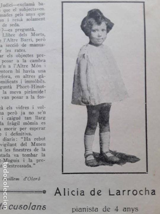 Collezionismo di Riviste e Giornali: ALICIA DE LARROCHA PIANISTA DE 4 ANYS REVISTA ANY 1929