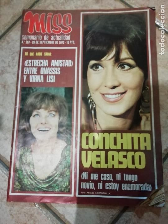 Coleccionismo de revistas y peri&oacute;dicos: Antigua Revista Semanario Miss n&ordm; 287 1972 - Septiembre - Concha Velasco