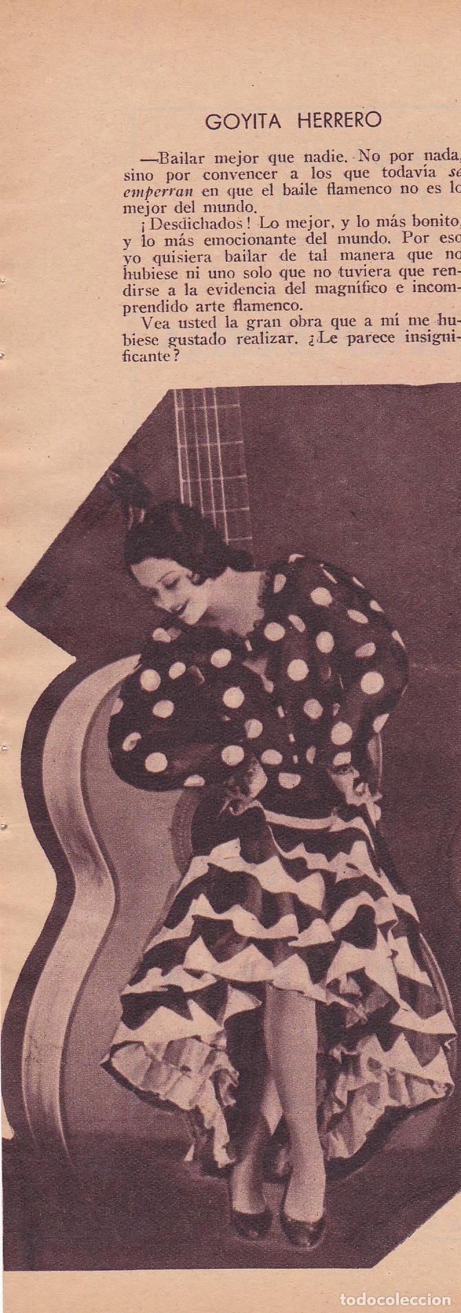 Sammeln von Zeitschriften und Zeitungen: * TEATRO * Goyita Herrero - 1934