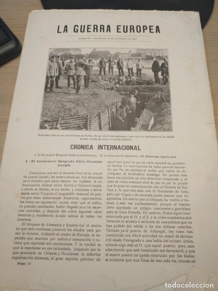 Collezionismo di Riviste e Giornali: REVISTA LA GUERRA EUROPEA- BARCELONA 1915 - CR&Oacute;NICA INTERNACIONAL