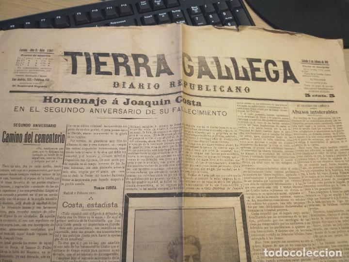 Collezionismo di Riviste e Giornali: 2 HOJAS DE PERI&Oacute;DICO REPUBLICANO - TIERRA GALLEGA - DE 8 DE FEBRERO DE 1916