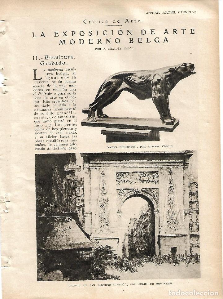 Coleccionismo de revistas y peri&oacute;dicos: BYN MARZO 1928. EXPOSICION ARTE MODERNO BELGA BELGICA. DE BRUYCKER JULES LAGAR POUL DUBOIS G. MINNE