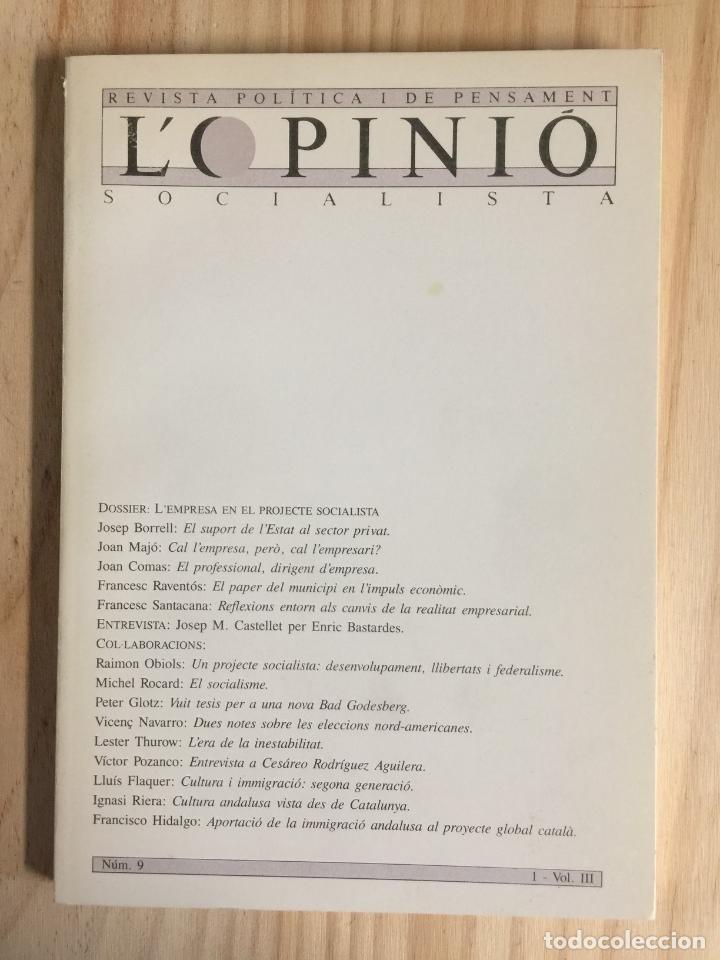 Coleccionismo de revistas y peri&oacute;dicos: L'opinio socialista n&ordm; 9