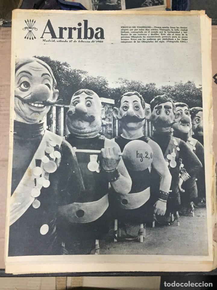 Coleccionismo de revistas y peri&oacute;dicos: ARRIBA (27-2-1960) FIESTAS DE VIAREGGIO ESQUI EN NURIA SALON DE LA MODA BARCELONA CENTRO DE MADRID