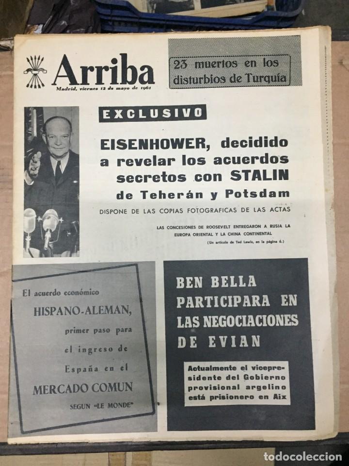 Coleccionismo de Revistas y Peri&oacute;dicos: ARRIBA (12-5-1961) EISENHOWER KARMANY ANGELINO SOLER CICLISMO REAL MADRID HERCULES