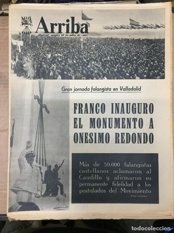 Sammeln von Zeitschriften und Zeitungen: ARRIBA(25-7-61) FRANCO INAUGURO MONUMENTO ONESIMO REDONDO CERRO SAN CRISTOBAL VALLADOLID